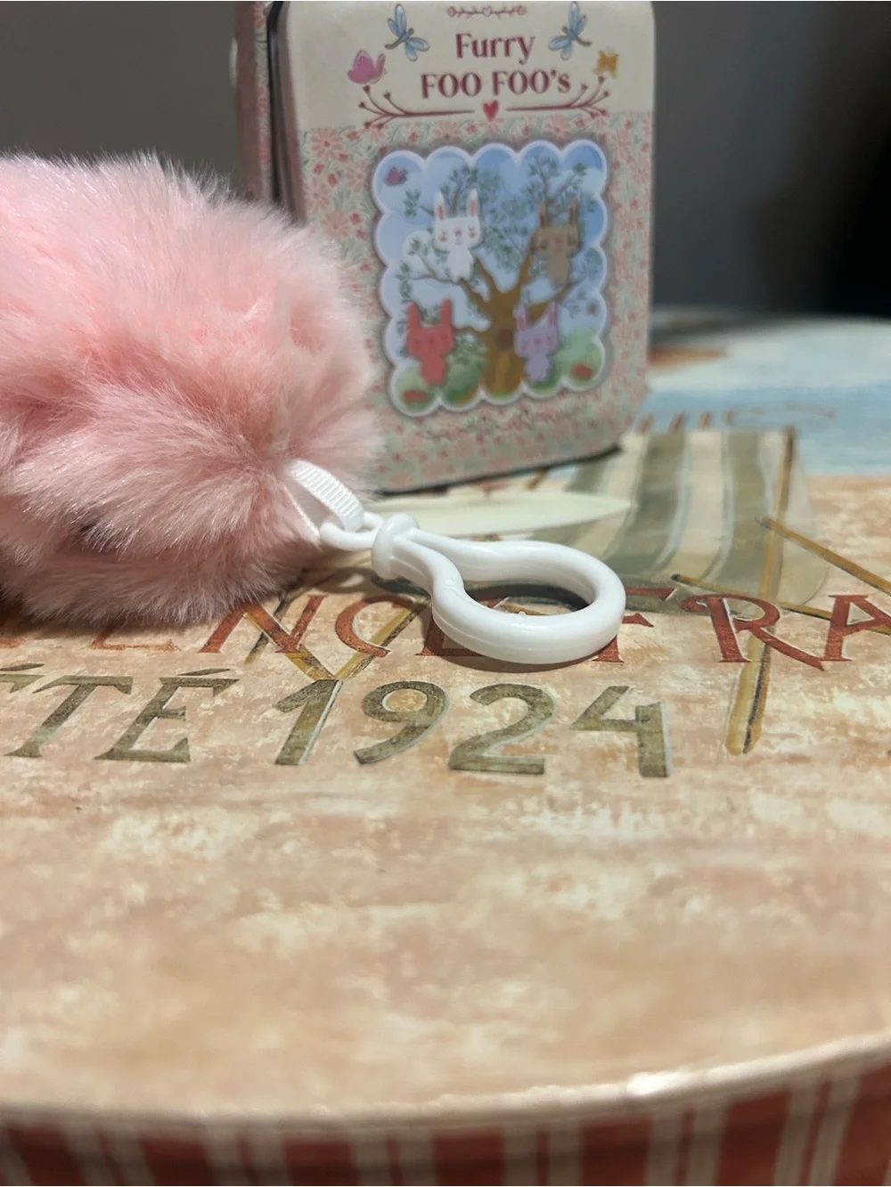 Furry Foo Foo’s Bunny Plush Clip On Blind Tin Box CONFIRMED Pink Bunny